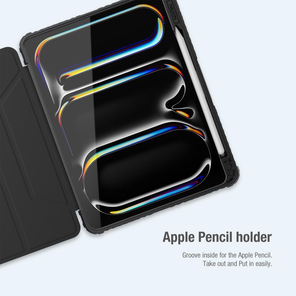 Husa tableta compatibila cu iPad Air 11 2024, Bumper Pro, Piele, Negru