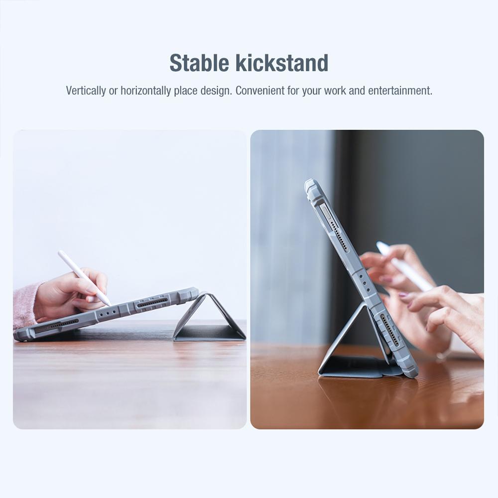 Husa tableta compatibila cu iPad Air 11 2024, Bumper Pro, Piele, Negru