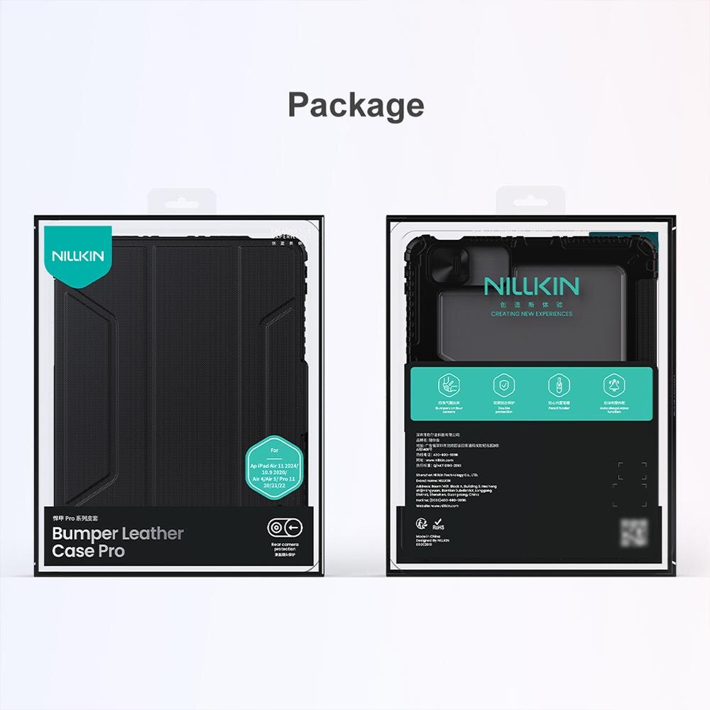 Husa tableta compatibila cu iPad Air 11 2024, Bumper Pro, Piele, Negru