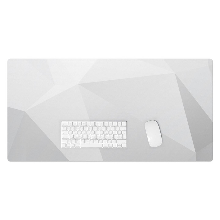 Mapa pentru birou, Wallfluent, Model geometric 3D, Alb, 100x50 cm, 010250300020100006051