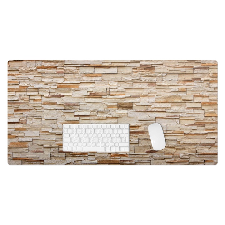 Protectie birou, Wallfluent, Zid de piatra, Bej, 100x50 cm, 010250300020100004682