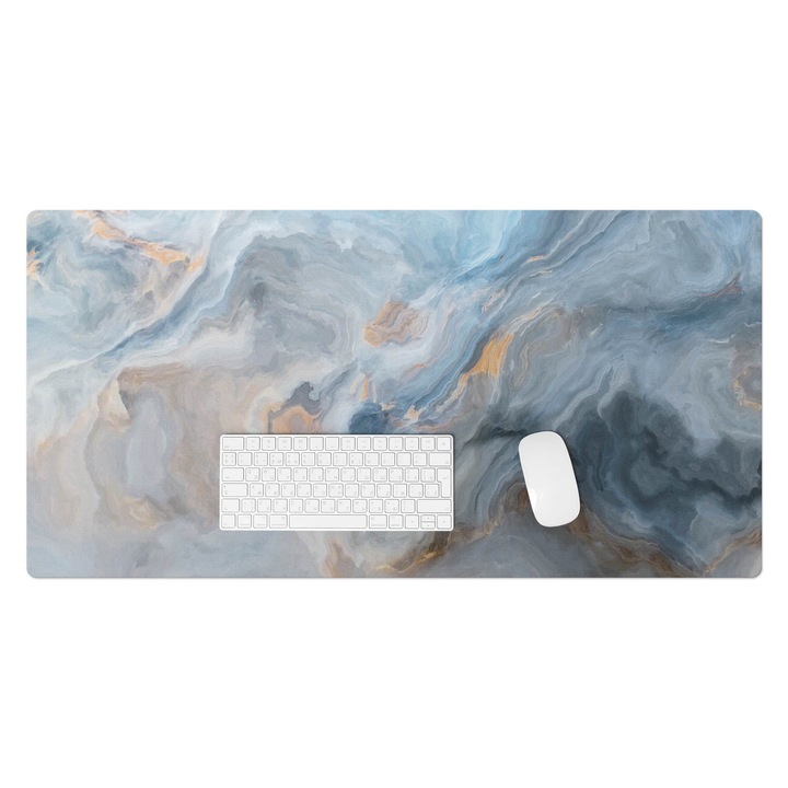 Mapa de birou, Wallfluent, Valuri abstracte, Albastru, 100x50 cm, 010250300020100010586