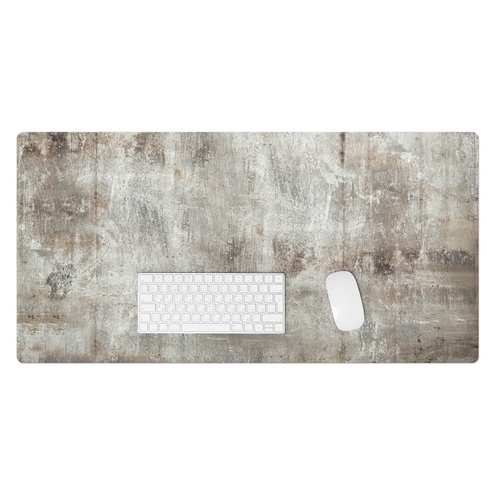 Íróasztal könyökalátét, Wallfluent, Nyers fal textúra, Szürke, 100x50 cm, 010250300020100020192