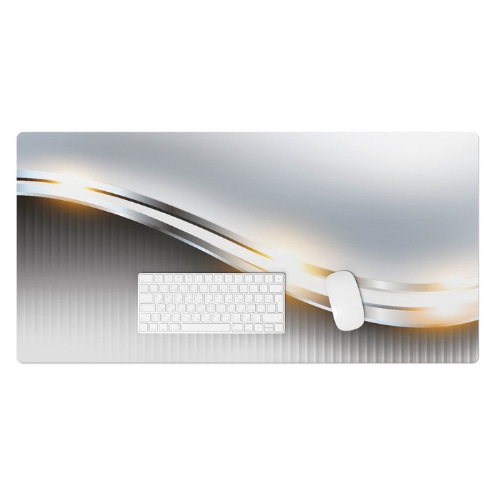 könyökalátét, Wallfluent, Hullámos vonalak és csíkok, Szürke, 100x50 cm, 010250300020100005489