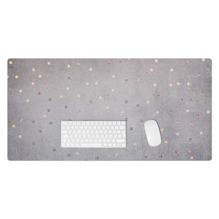 Mapa birou, Wallfluent, Fundal cu puncte pastel, Gri, 100x50 cm, 010250300020100020187