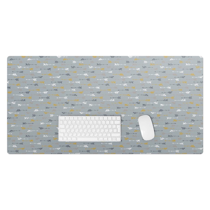 Mapa pentru birou, Wallfluent, Sageti in randuri, Gri, 100x50 cm, 010250300020100033346