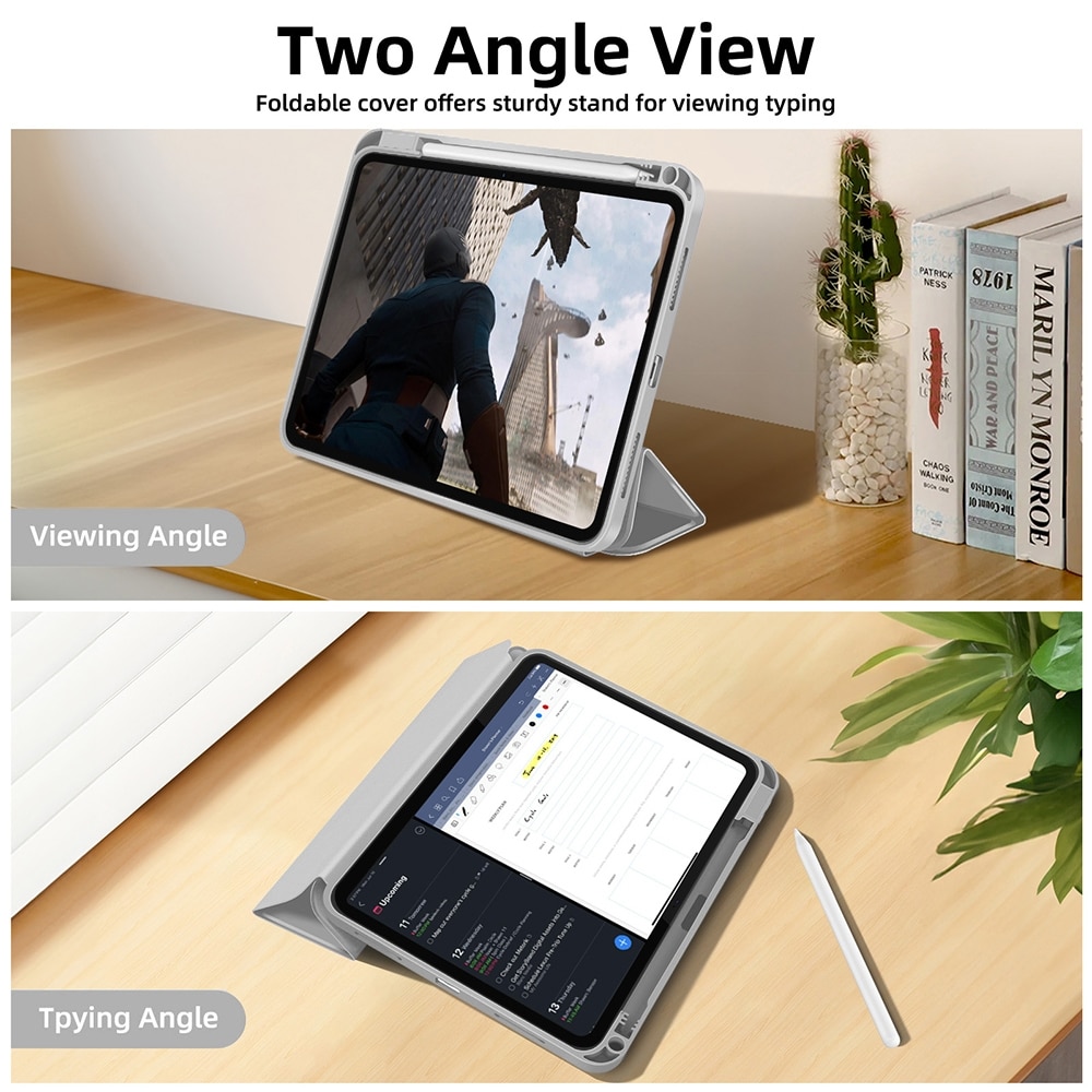 Husa tableta compatibila cu iPad Pro 129, Piele Smart TPU, Slot pix, Gri)