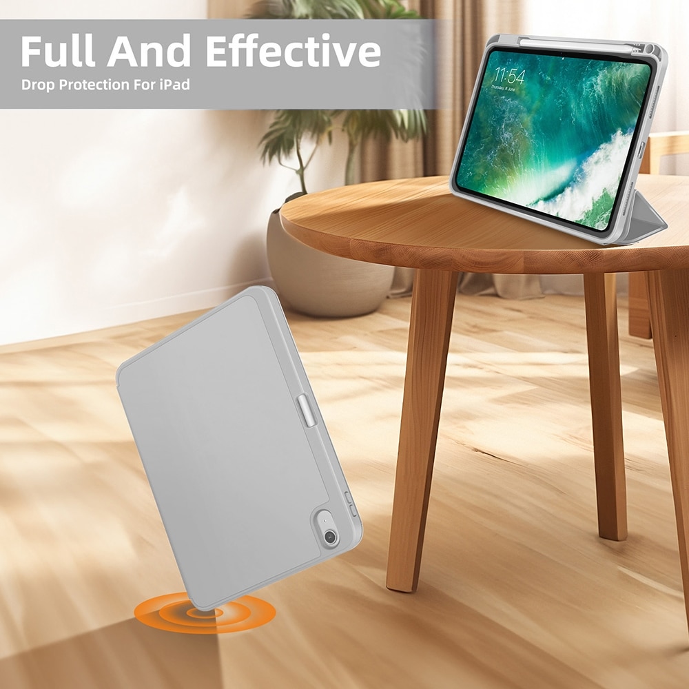 Husa tableta compatibila cu iPad Pro 129, Piele Smart TPU, Slot pix, Gri)