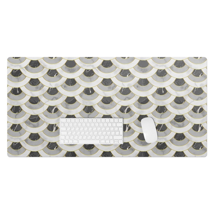 Mapa de birou, Wallfluent, Solzi de marmura, Gri, 100x50 cm, 010250300020100033348