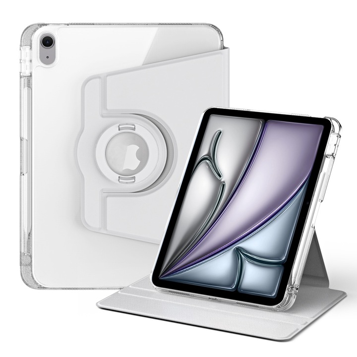 Husa tableta compatibila cu iPad Air 11 2024, Acryl transparent, Gri