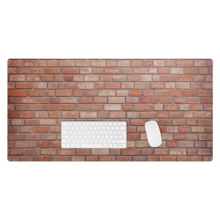 Mapa protectie birou, Wallfluent, Model de perete de caramida, Rosu, 100x50 cm, 010250300020100027515