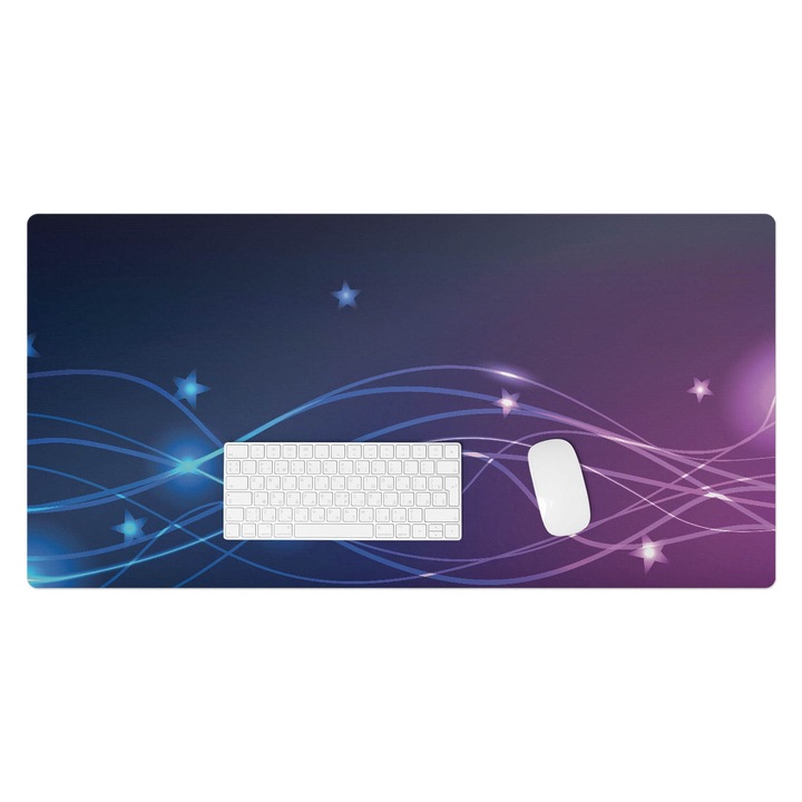 Mapa de birou, Wallfluent, Valuri si stele noaptea, Bleumarin, 100x50 cm, 010250300020100019158