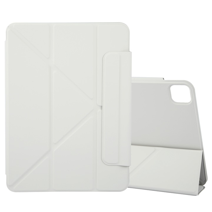 Husa tableta compatibila cu iPad Pro 11 2024, Magnetic Closure, Double-sided Clip, Gri deschis