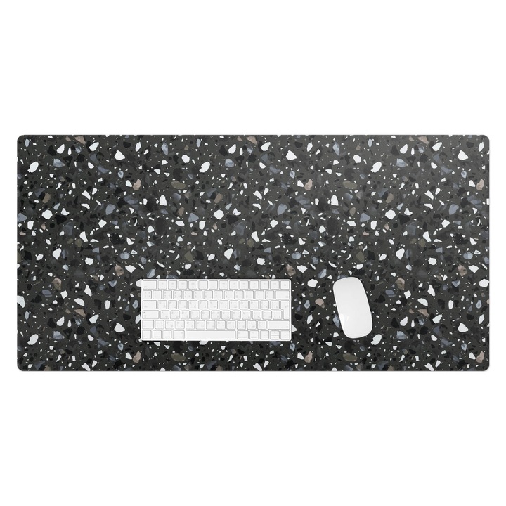 Mapa pentru birou, Wallfluent, Mozaic de terrazzo, Negru, 100x50 cm, 010250300020100033359