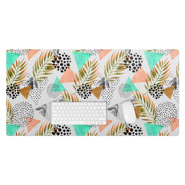 könyökalátét, Wallfluent, Geometrikus levelek, Többszínű, 100x50 cm, 010250300020100030378