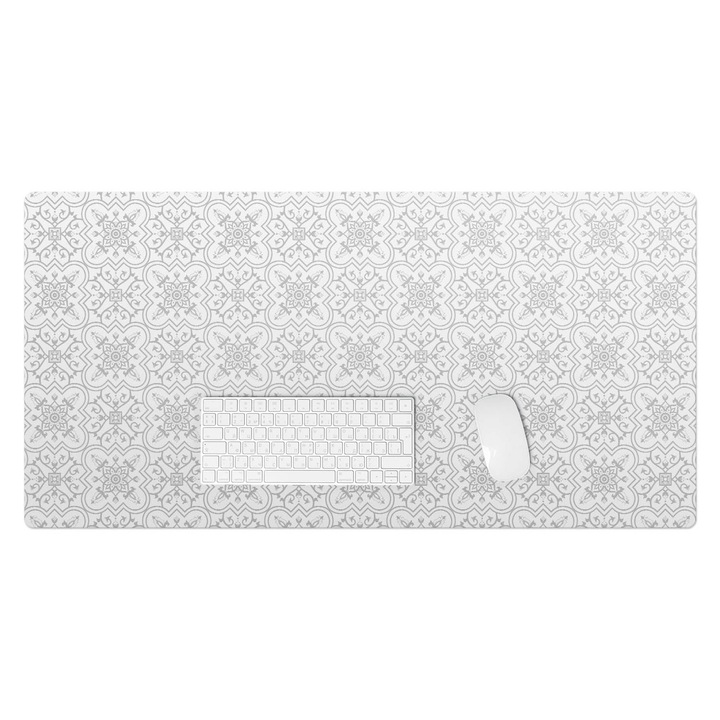 Mapa birou, Wallfluent, Ornament simetric, Gri, 100x50 cm, 010250300020100033553