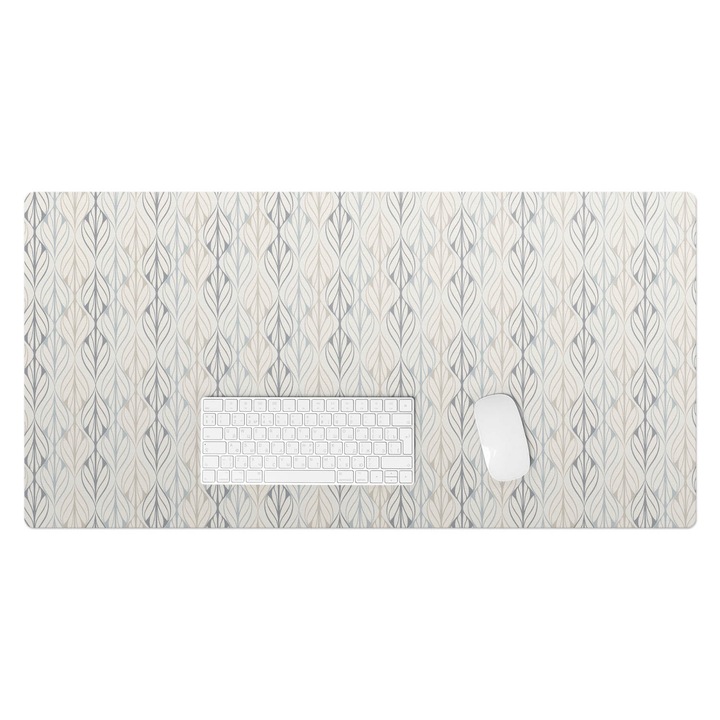 Mapa pentru birou, Wallfluent, Model retro cu frunze, Bej, 100x50 cm, 010250300020100033467