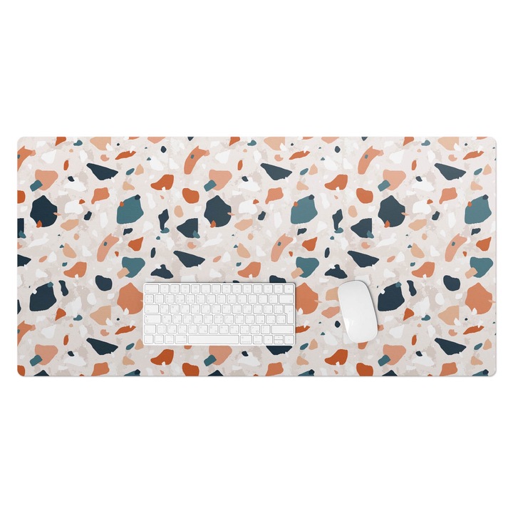 Mapa pentru birou, Wallfluent, Abstractia de terrazzo, Portocaliu, 100x50 cm, 010250300020100033382