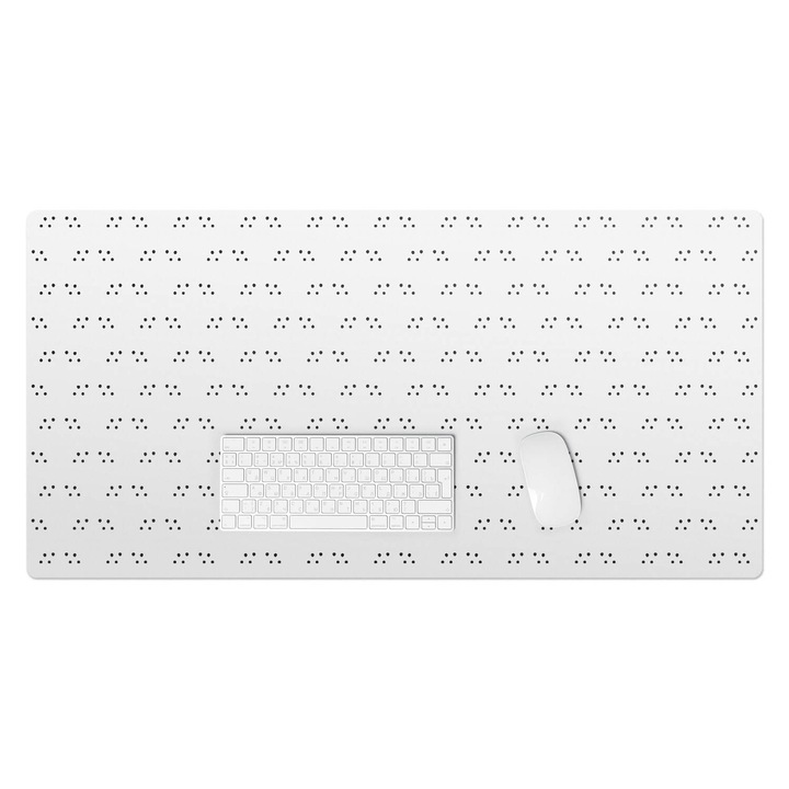 Íróasztal alátét, Wallfluent, Szimmetrikus pontok, Fehér, 100x50 cm, 010250300020100033486