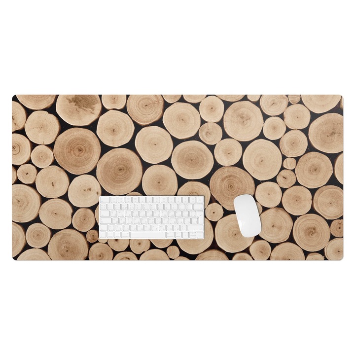 Mapa birou, Wallfluent, Cercuri de lemn, Bej, 100x50 cm, 010250300020100057119