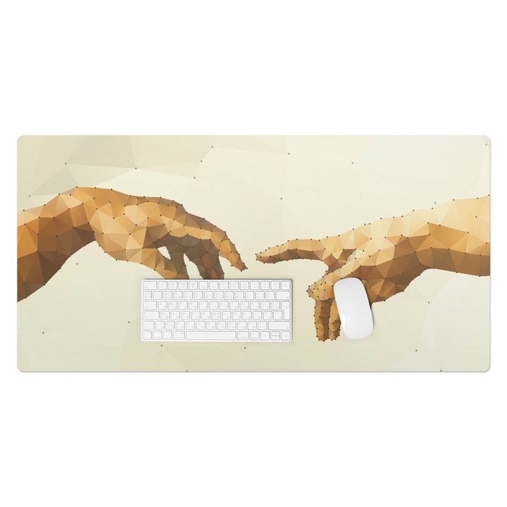 Mapa pentru birou, Wallfluent, Mainile geometrice, Bej, 100x50 cm, 010250300020100074903