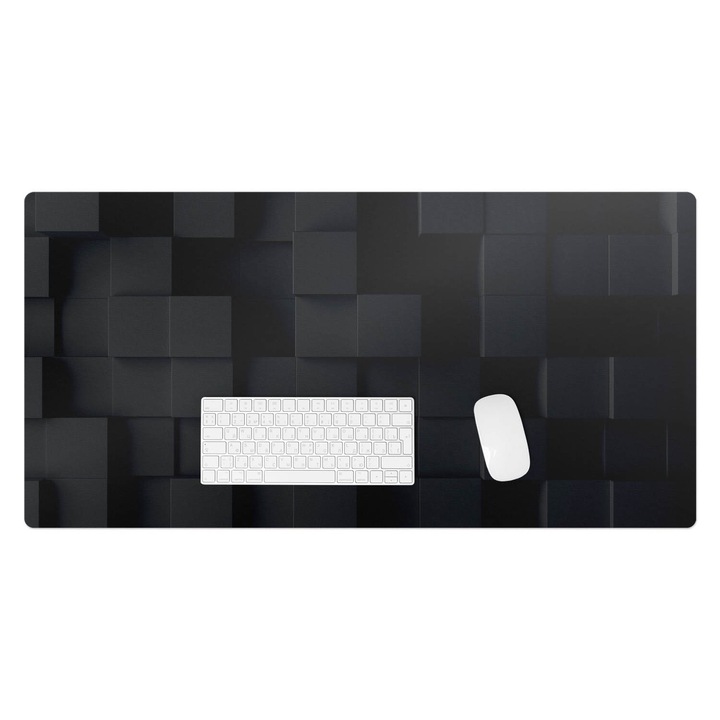 Mapa de birou, Wallfluent, Cuburi tridimensionale, Negru, 100x50 cm, 010250300020100033989