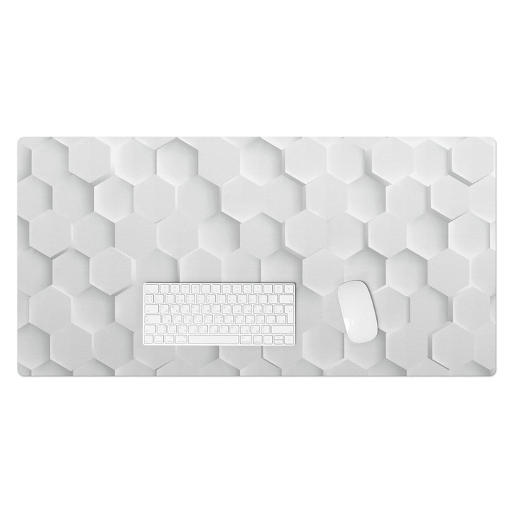 Protectie birou, Wallfluent, Fagure 3D, Alb, 100x50 cm, 010250300020100056566