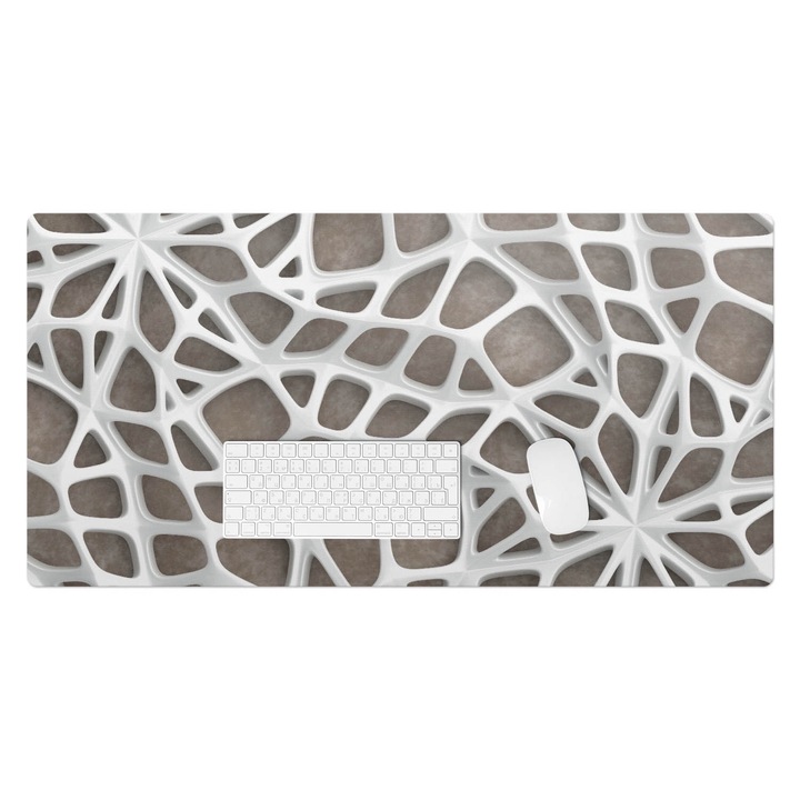 Mapa de birou, Wallfluent, Structura ajurata 3D, Alb, 100x50 cm, 010250300020100056606