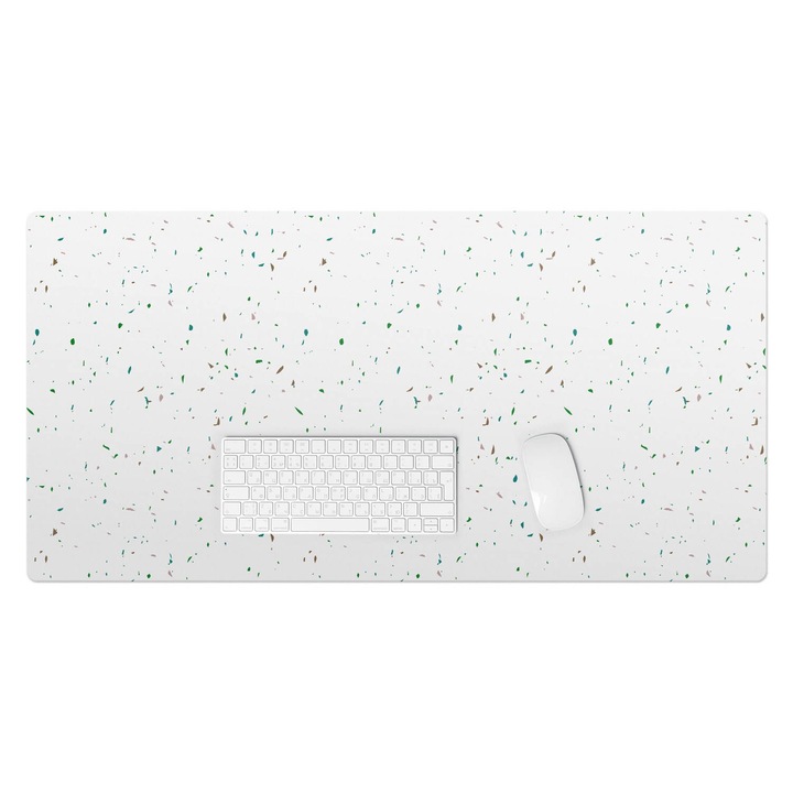 Mapa de birou, Wallfluent, Puncte minimaliste, Alb, 100x50 cm, 010250300020100033453