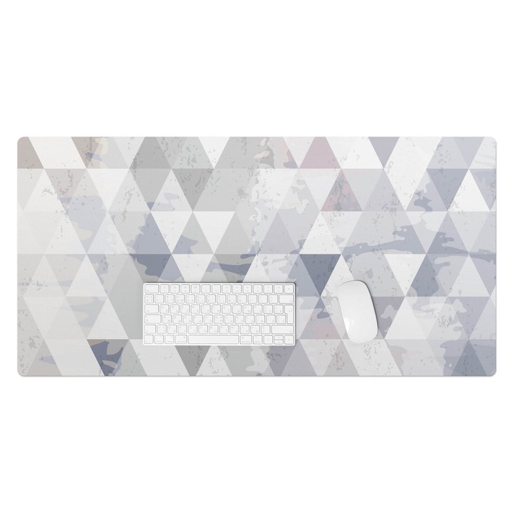 Mapa de birou, Wallfluent, Camuflaj geometric, Gri, 100x50 cm, 010250300020100074674