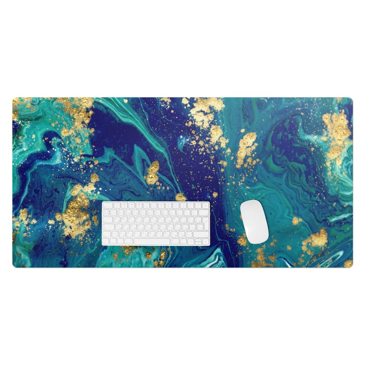 könyökalátét, Wallfluent, Márvány hullámok, Kék, 100x50 cm, 010250300020100039771