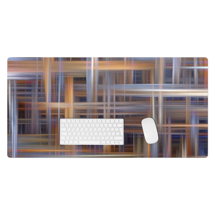 Mapa pentru birou, Wallfluent, Tesatura geometrica a liniilor, Maro, 100x50 cm, 010250300020100075121