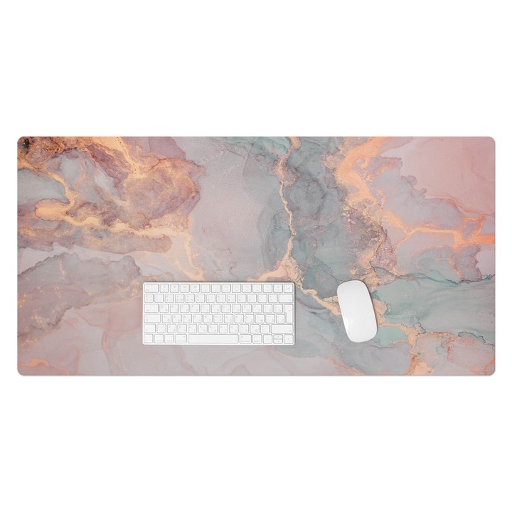 Mapa birou, Wallfluent, Acuarela abstracta, Roz, 100x50 cm, 010250300020100077315