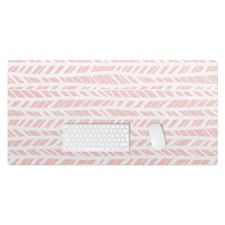 Mapa protectie birou, Wallfluent, Frunze pastelate, Roz, 100x50 cm, 010250300020100057205