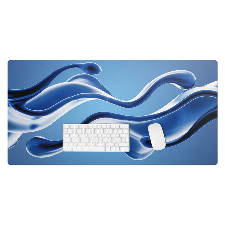 Mapa pentru birou, Wallfluent, Valuri abstracte, Albastru, 100x50 cm, 010250300020100075350