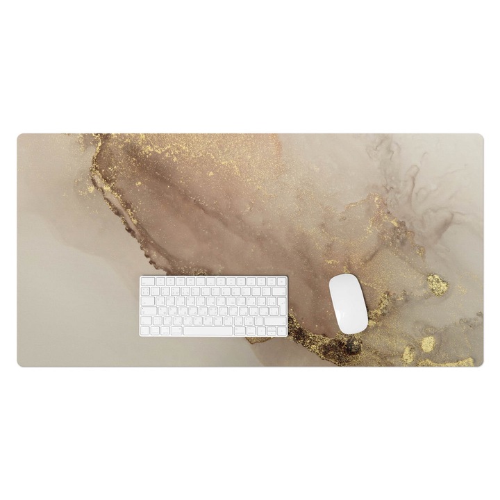 Protectie birou, Wallfluent, Abstractii delicate, Bej, 100x50 cm, 010250300020100077327