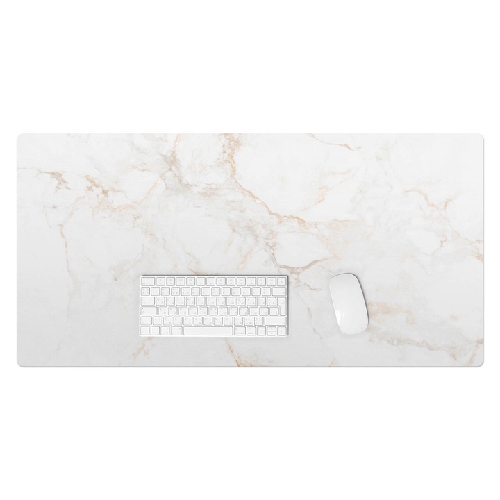 Mapa pentru birou, Wallfluent, Vene de marmura, Alb, 100x50 cm, 010250300020100088372