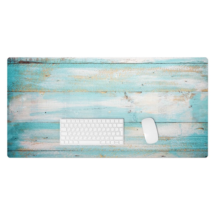 Protectie birou, Wallfluent, Lemn pastel, Turcoaz, 100x50 cm, 010250300020100088736