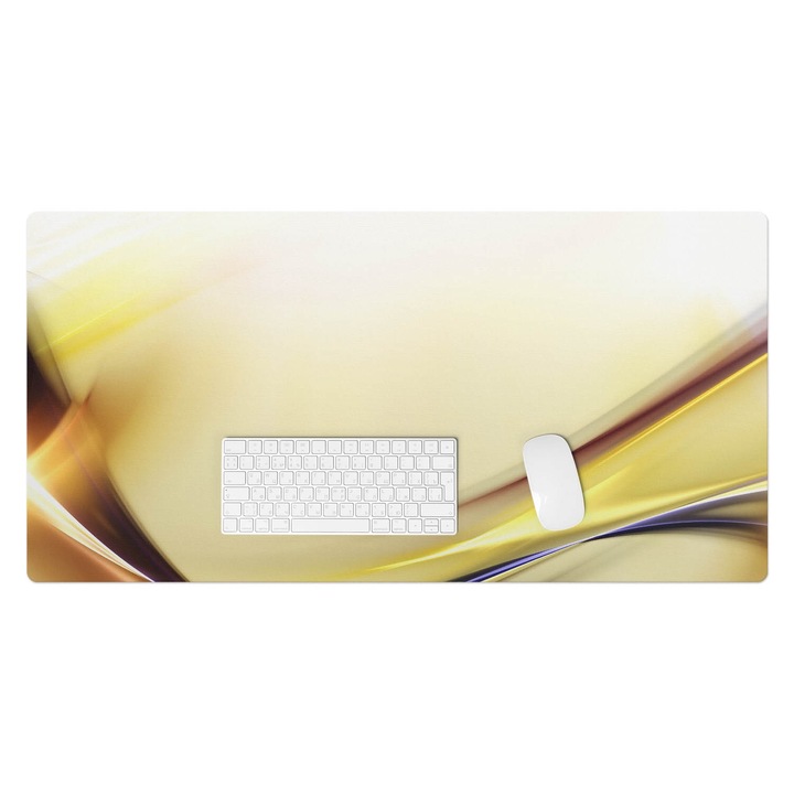 könyökalátét, Wallfluent, Finom absztrakciós vonalak, Sárga, 100x50 cm, 010250300020100077344