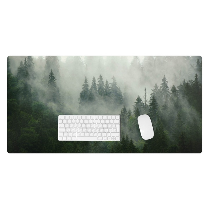 Mapa pentru birou, Wallfluent, Padure de conifere cetoasa, Verde, 100x50 cm, 010250300020100088697