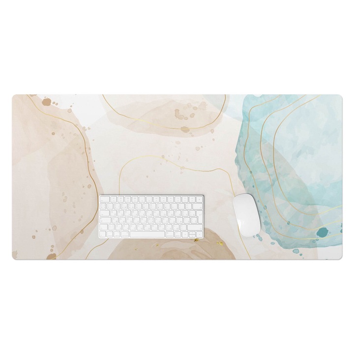 Mapa birou, Wallfluent, Valuri abstracte, Bej, 100x50 cm, 010250300020100088367