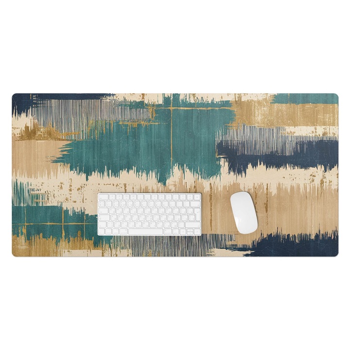 Mapa birou, Wallfluent, Tunuri abstracte, Turcoaz, 100x50 cm, 010250300020100281972