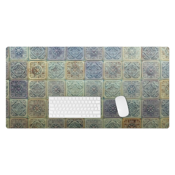 Mapa birou, Wallfluent, Gresie retro vintage, Verde, 100x50 cm, 010250300020100282521