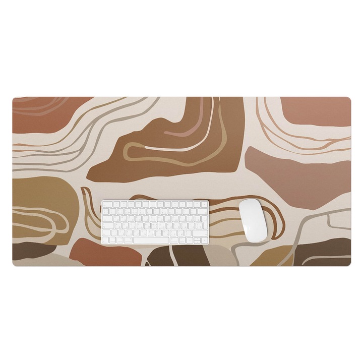 Mapa pentru birou, Wallfluent, Linii abstracte, Bej, 100x50 cm, 010250300020100282029