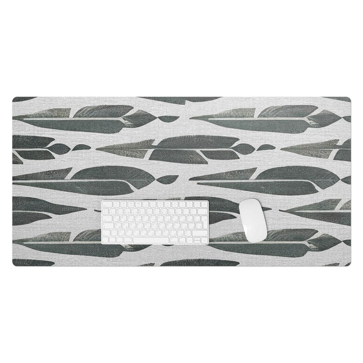 Protectie birou, Wallfluent, Frunze abstracte, Verde, 100x50 cm, 010250300020100281958