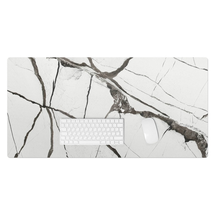 Mapa de birou, Wallfluent, Crapaturi de marmura, Alb, 100x50 cm, 010250300020100281896