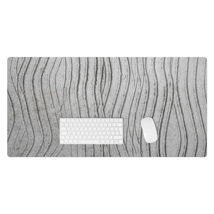 Mapa de birou, Wallfluent, Valuri pe nisip, Gri, 100x50 cm, 010250300020100282658