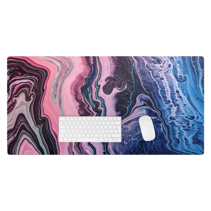 Mapa protectie birou, Wallfluent, Valuri abstracte, Roz, 100x50 cm, 010250300020100282558