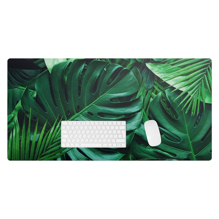 Mapa pentru birou, Wallfluent, Frunze tropicale, Verde, 100x50 cm, 010250300020100282581