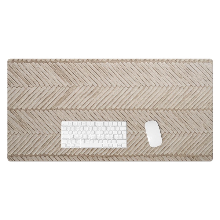 Mapa de birou, Wallfluent, Model impletit in oase, Bej, 100x50 cm, 010250300020100281984